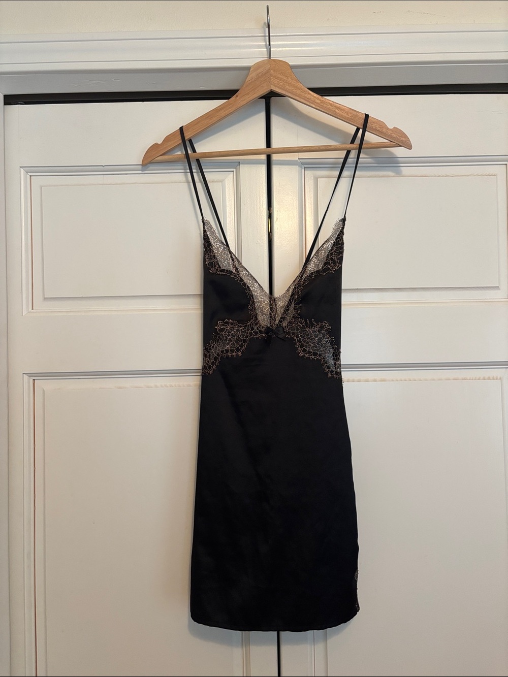 2014 Victoria's Secret Black Slip with Metallic Lace